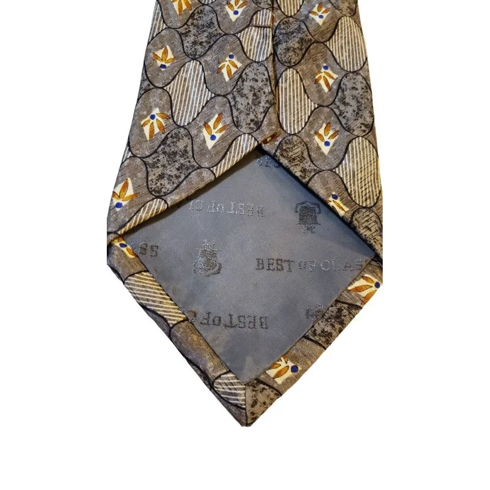 Robert Talbott Best of Class Luxury Tie Nordstrom Tan Geometric Necktie Silk USA